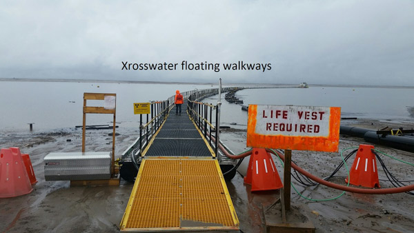 Xrosswater walkway with access ramp
