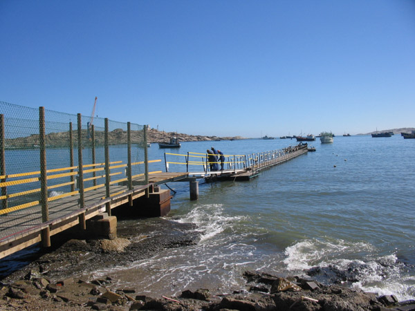 Walkways mining tailings pond in Namibia Africa